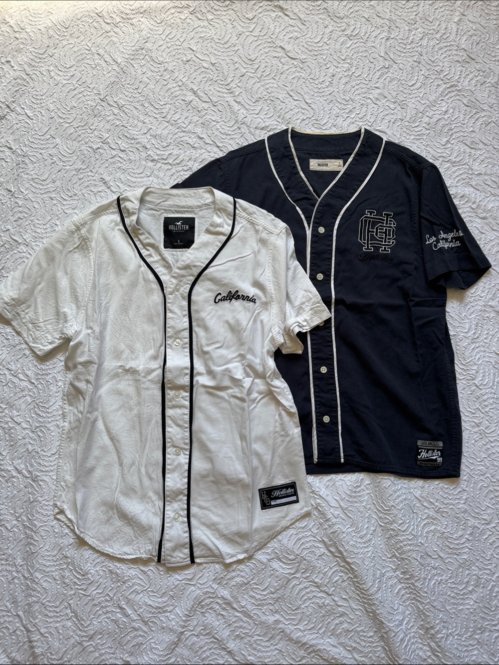 Hollister Men’s Baseball-Style Jersey Set - White & Navy